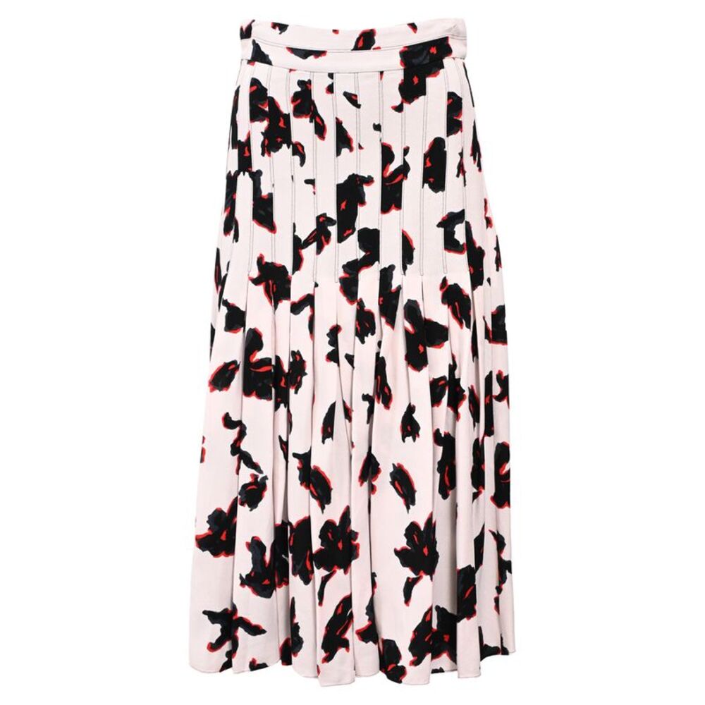 Proenza Schouler Black and Red Floral Midi Skirt